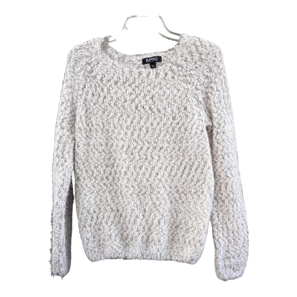Buffalo David Bitton Gray & White Chunky Knit Sweater Size Small - Picture 2 of 4